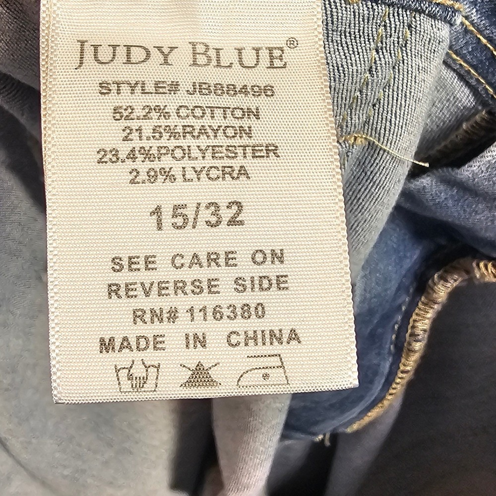 Judy Blue Jogger Roll up Jeans 88496 High Rise Medium Wash Stretch Denim 15/32 - Picture 10 of 14